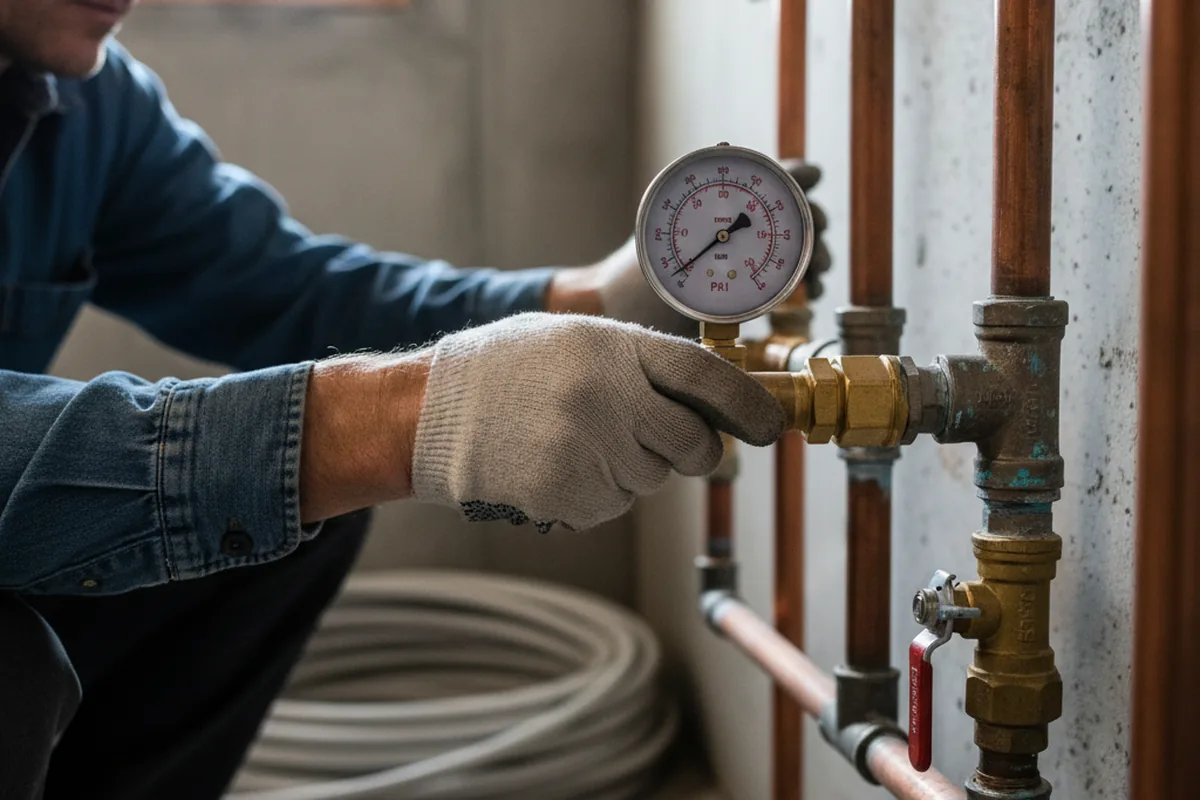 Pressure testing a repaired line during Water Line Repair in Conyers